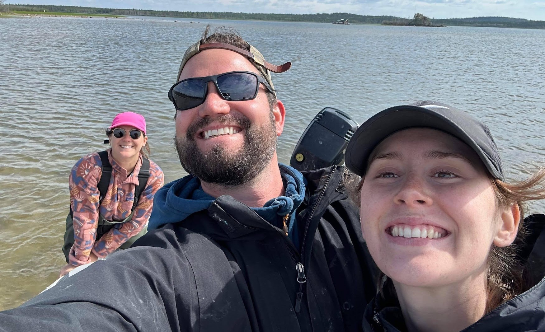Team on the lake