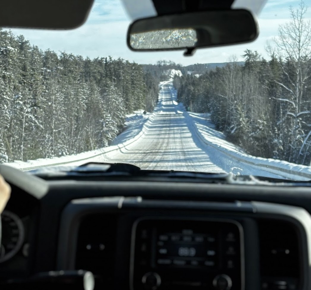 Winter road to the field site